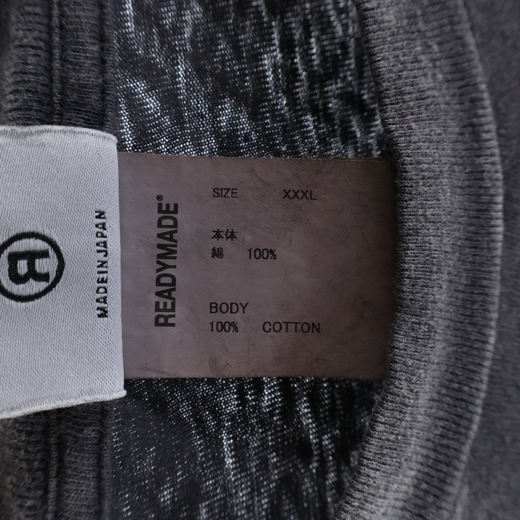 READY MADE(レディメイド) 24SS SS T-SHIRT POCKET ヴィンテージ加工 クルーネック半袖Tポケットシャツ カットソー ブラック RE-CO-BK-00-00-278