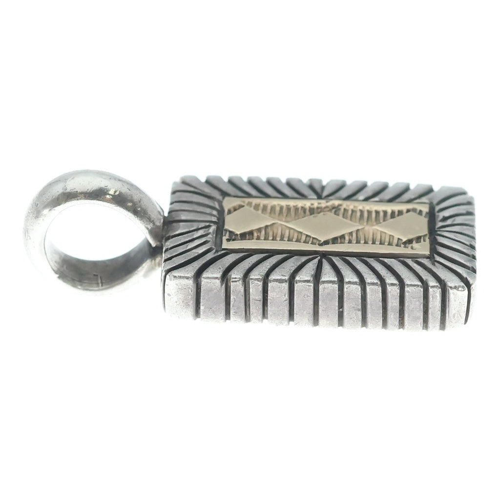Bruce Morgan(ブルースモーガン) ナバホ スタンプワーク 14K スターリングシルバー ペンダントトップ ゴールド/シルバー