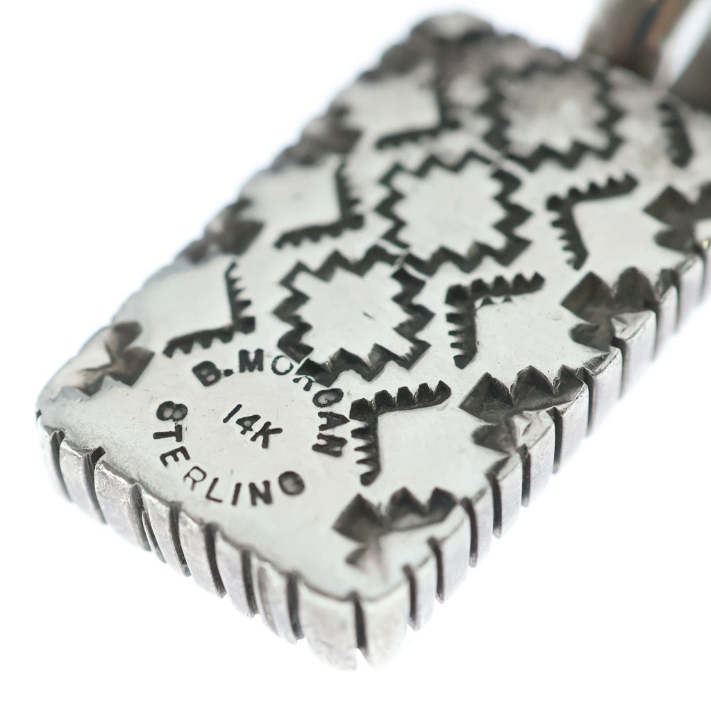 Bruce Morgan(ブルースモーガン) ナバホ スタンプワーク 14K スターリングシルバー ペンダントトップ ゴールド/シルバー