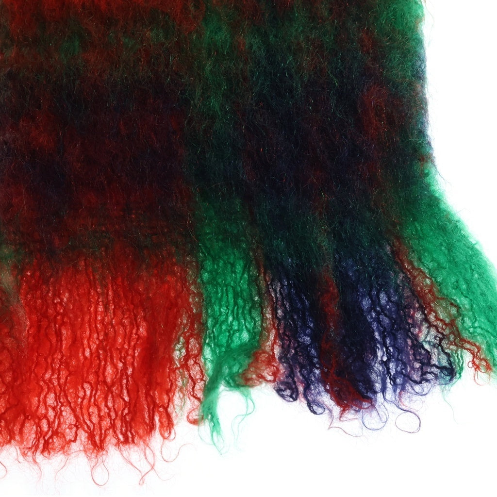 tricot COMME des GARCONS(トリコ コム デ ギャルソン) 15AW モヘア タータンチェック 大判 マフラー ストール レッド レディース TP-K405