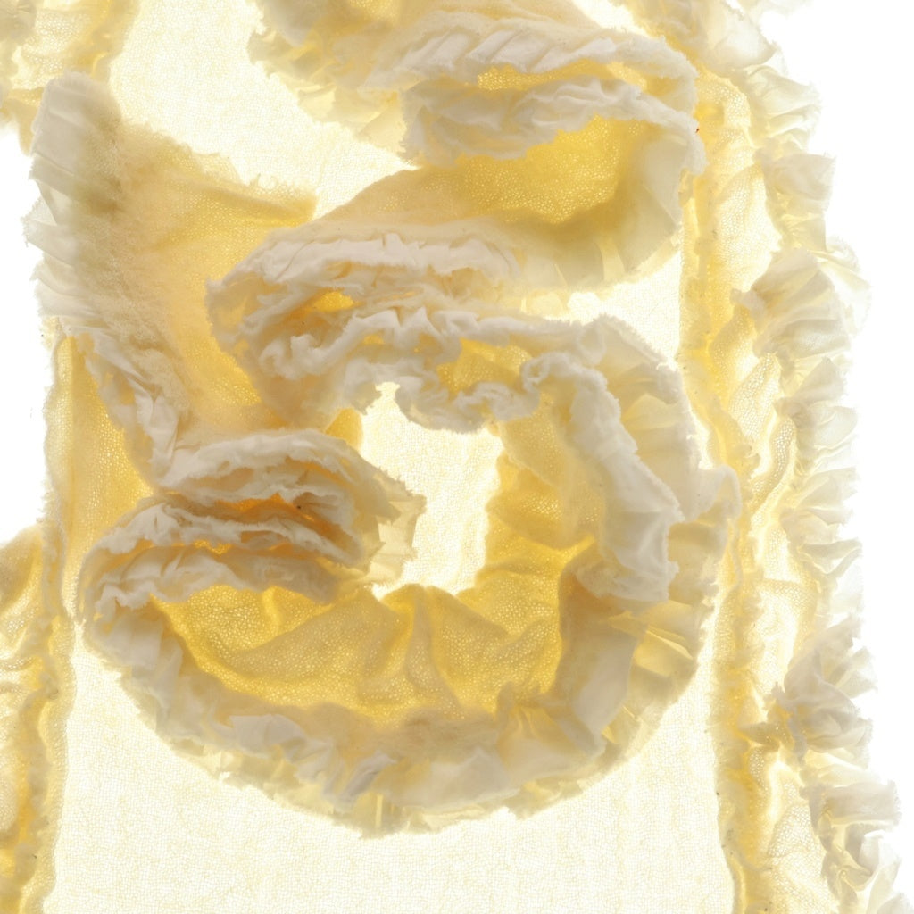 tricot COMME des GARCONS(トリコ コム デ ギャルソン) 15AW フリル ウール縮絨 ポケット付き マフラー ストール アイボリー レディース TP-K407