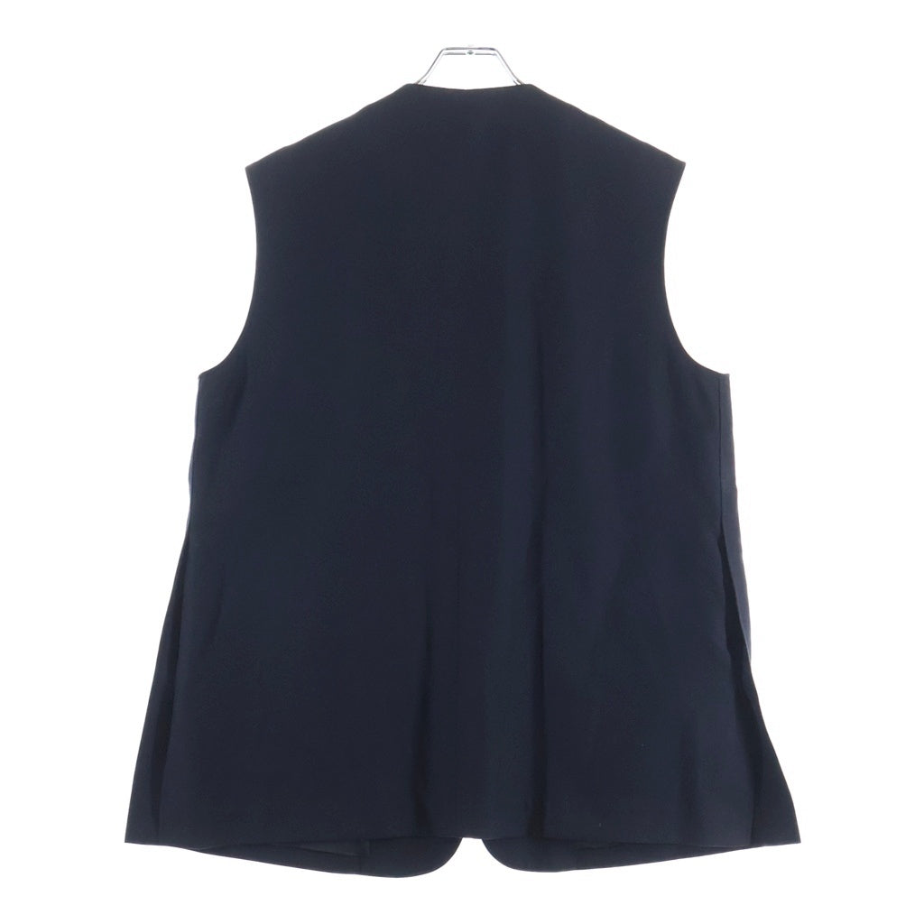 THE RERACS(ザ リラクス) 23SS WOOL/LINEN MANERD OXFORD BIG VEST ウールリネン マナード オックスフォード ビッグベスト ブラック 23SS-REBL-350L-F