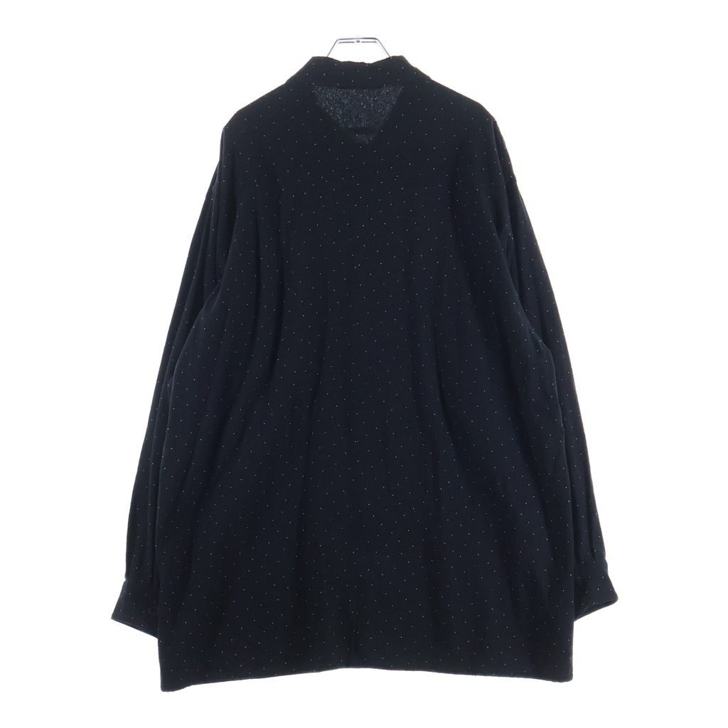 COMOLI(コモリ) 24SS シルクノイル ドット総柄 開襟長袖シャツジャケット ブラック Z01-01029
