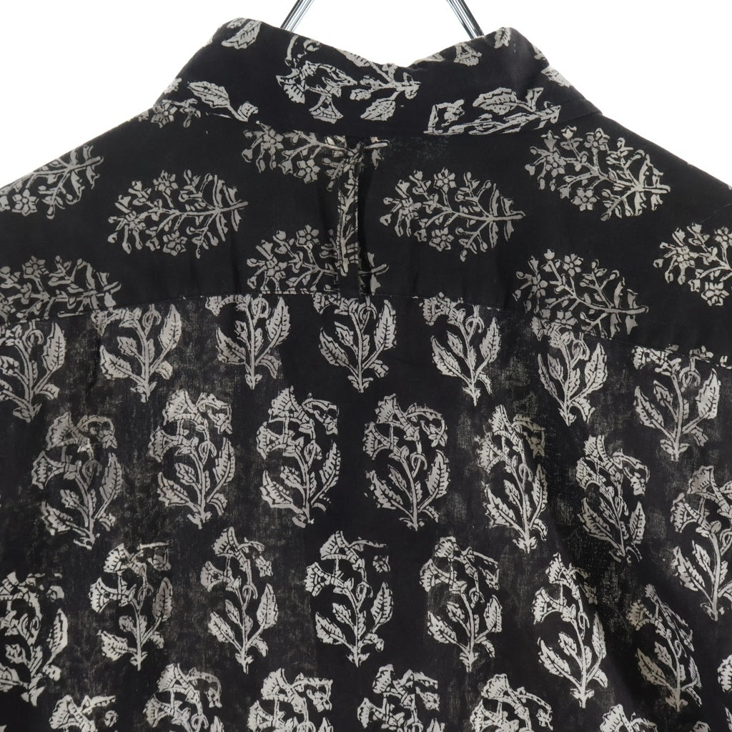 NICENESS(ナイスネス) 22AW LEE リー コットン 花総柄 草木染め長袖シャツ ブラウン NN-Y01KF22-BP