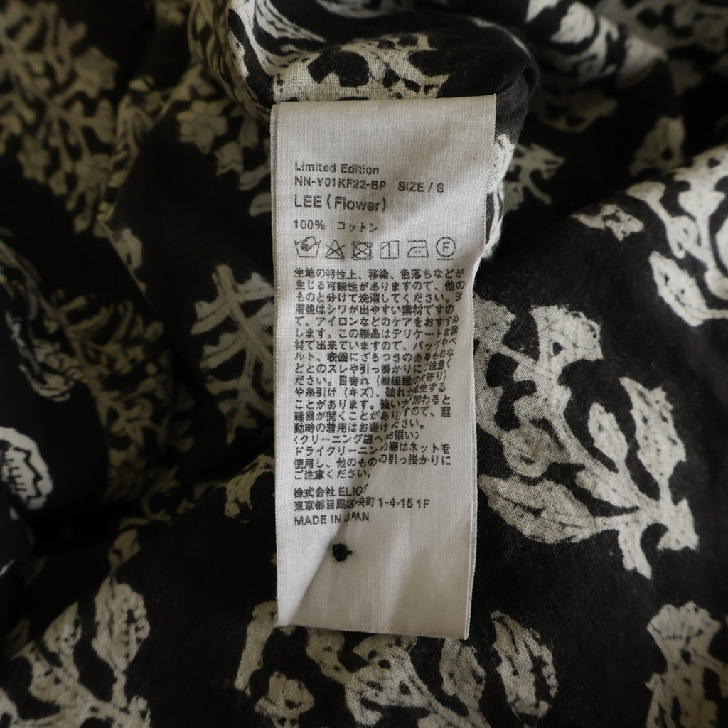 NICENESS(ナイスネス) 22AW LEE リー コットン 花総柄 草木染め長袖シャツ ブラウン NN-Y01KF22-BP