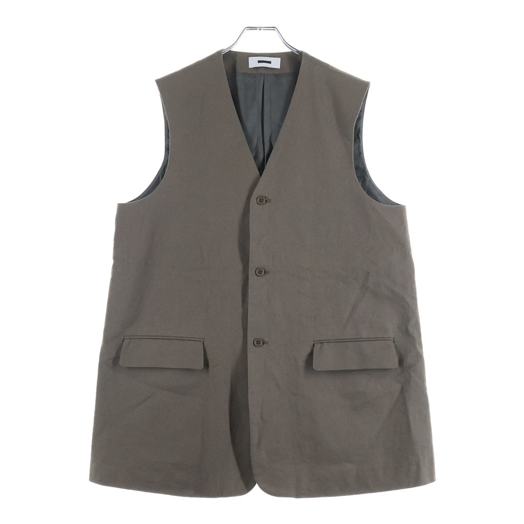 REVERBERATE(リバーバレイト) 24SS LONG TAILORED WAISTCOAT コットンリネン ノースリーブロングテーラード ウエストコート ベスト ブラウン