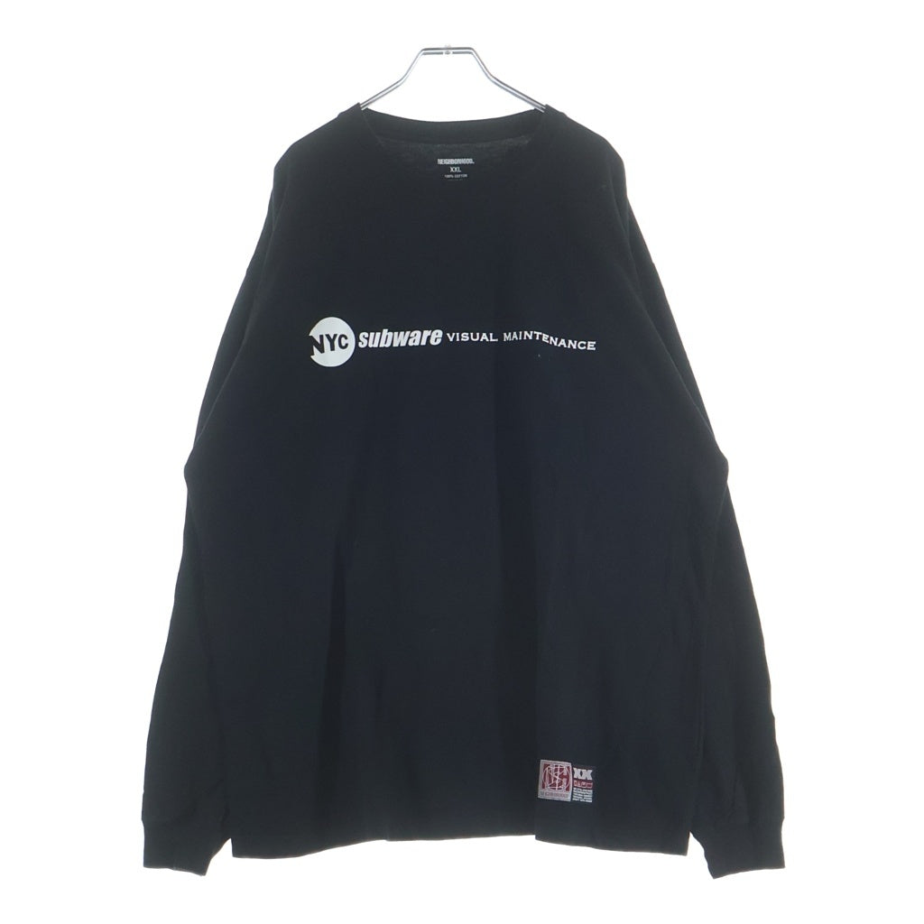 NEIGHBORHOOD(ネイバーフッド) 24AW ×SUBWARE Print LSV T-Shirts サブウェア クルーネック長袖Tシャツ カットソー ブラック