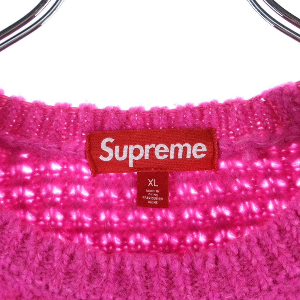 SUPREME(シュプリーム) 25AW Small Box Waffle Sweater スモールボックスロゴ ワッフル ニットスウェット セーター ピンク