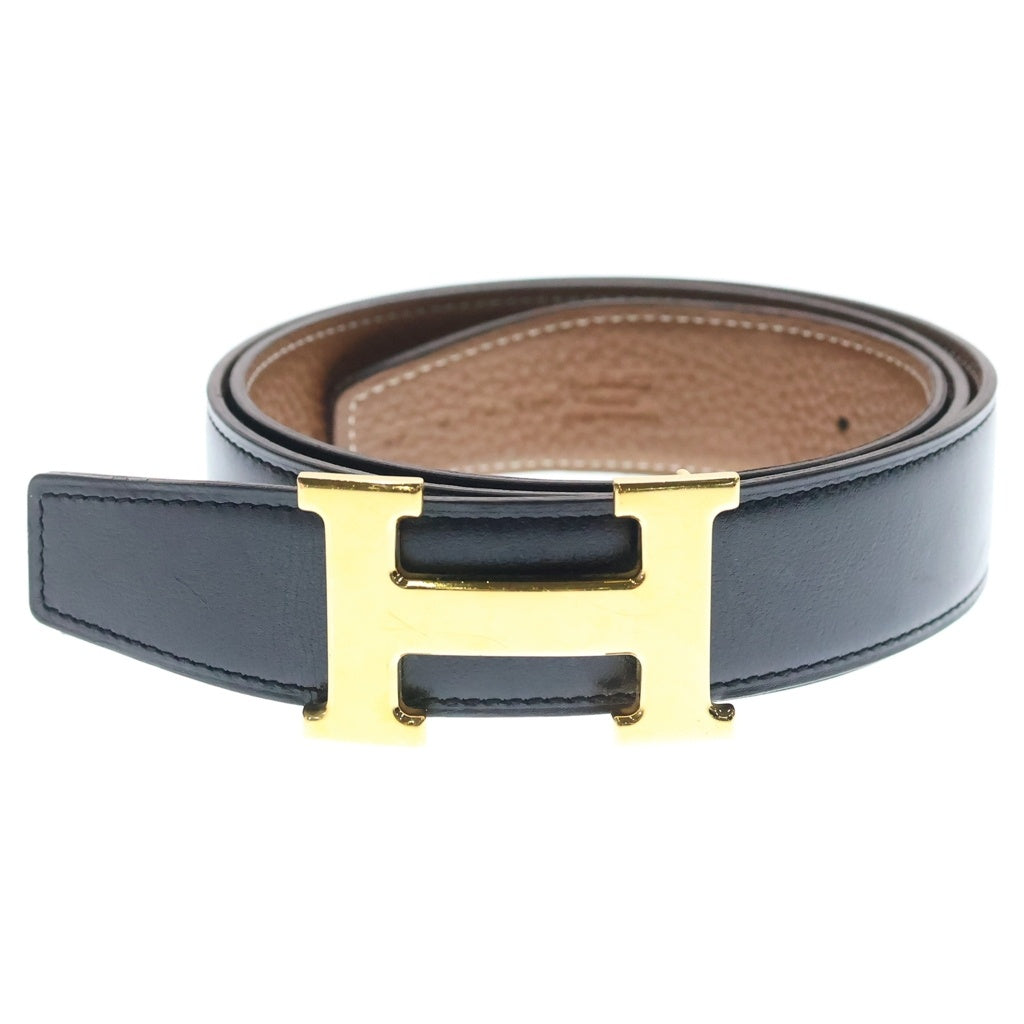 HERMES(エルメス) コンスタンス Hバックル ゴールド金具 U刻印 トリヨンクレマンス レザーベルト ブラック/ゴールド