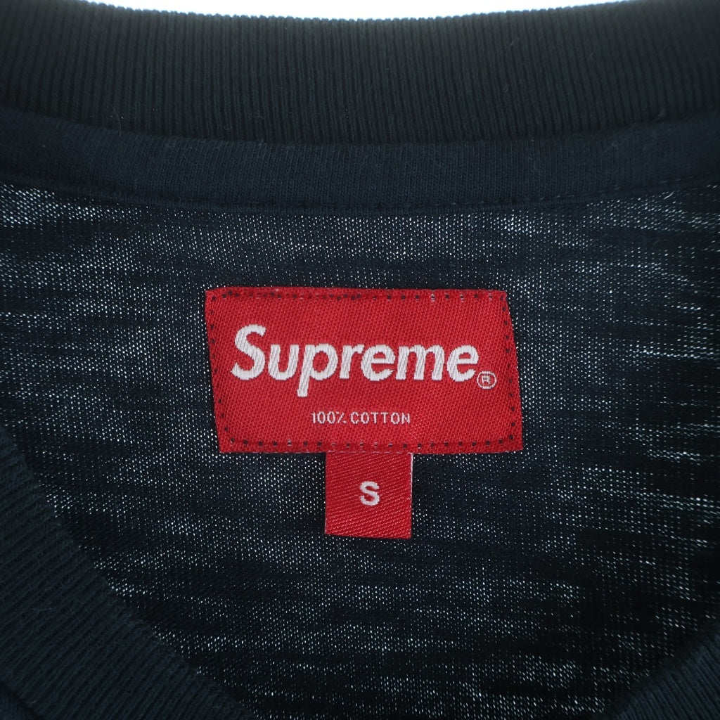SUPREME(シュプリーム) 25SS S/S Pocket Tee フロントポケット ロゴエンブロイダリー クルーネック半袖Tシャツ カットソー ブラック