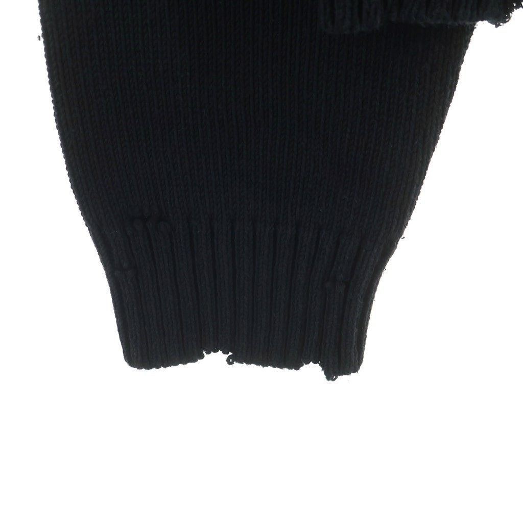 BALENCIAGA(バレンシアガ) 24AW Y2K ZIP UP CARDIGAN トライバルプリント ダメージ加工 ジップアップカーディガン ブラック 808489 T3336