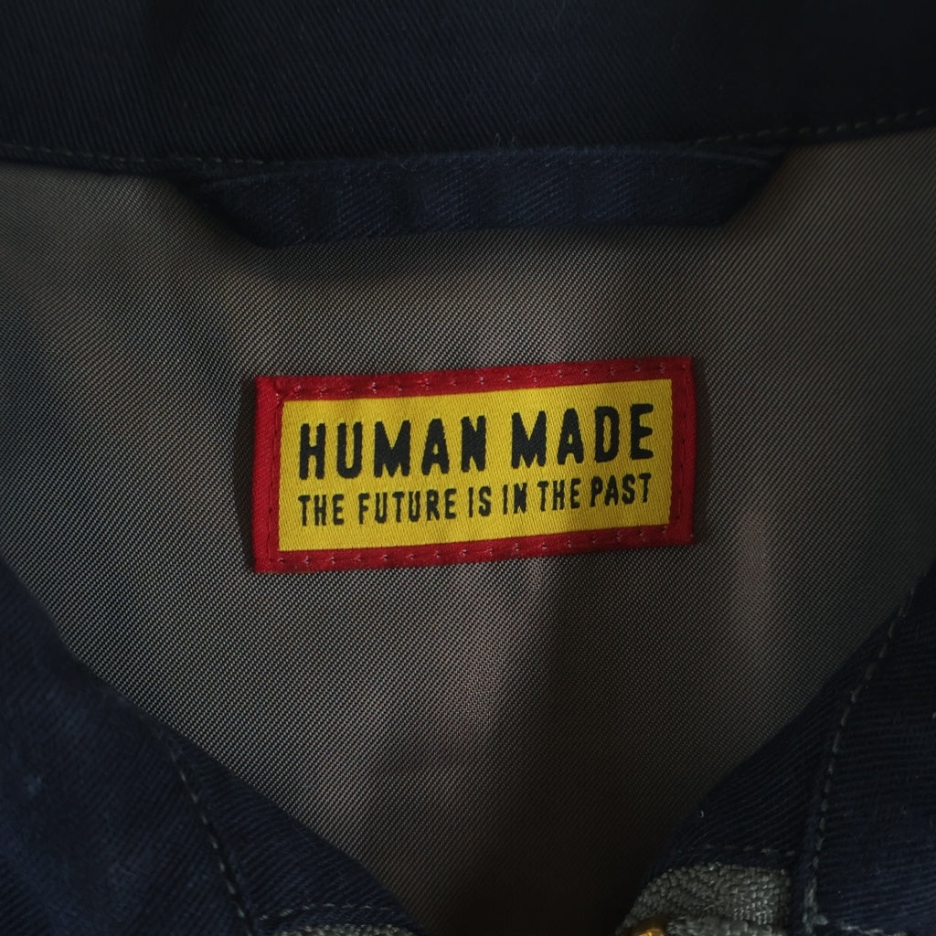 HUMAN MADE(ヒューマンメイド) WORK JACKET ロゴエンブロイダリー ジップアップ ワークジャケット ネイビー HM31JK005