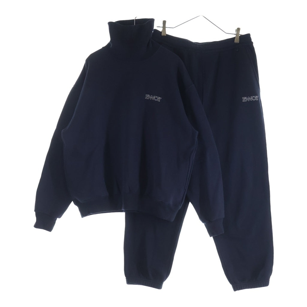 The Ennoy Professional(エンノイプロフェッショナル) 24AW ELECTRIC LOGO TURTLENECK SWEAT SET UP エレクトリックロゴ エンブロイダリー スウェットトレーナー ロングパンツ セットアップ