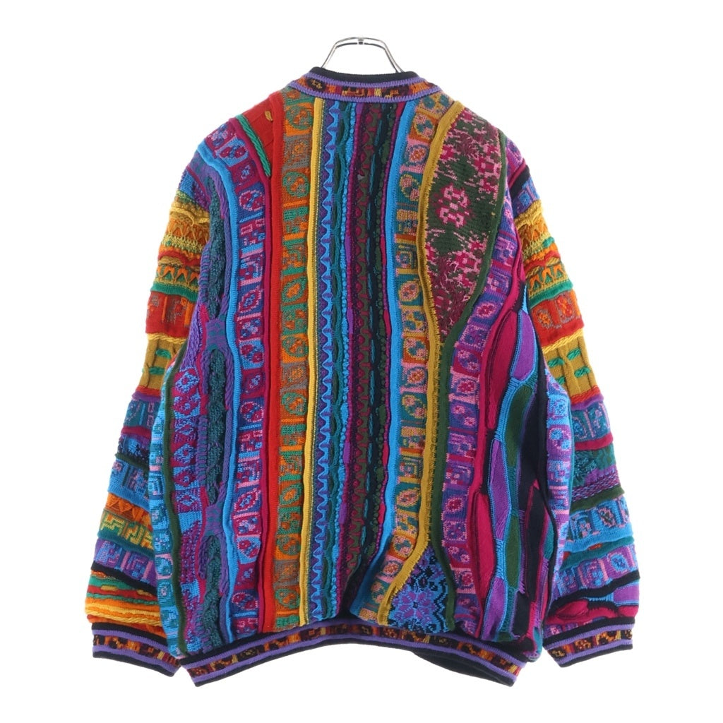COOGI(クージー) 3Dニット フロントジップアップジャケット ニット切替ブルゾン マルチカラー