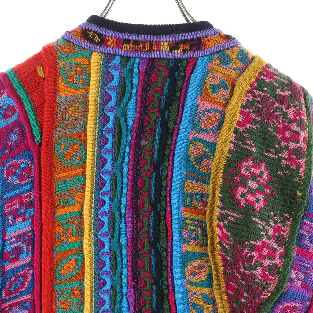 COOGI(クージー) 3Dニット フロントジップアップジャケット ニット切替ブルゾン マルチカラー