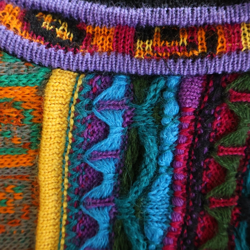 COOGI(クージー) 3Dニット フロントジップアップジャケット ニット切替ブルゾン マルチカラー