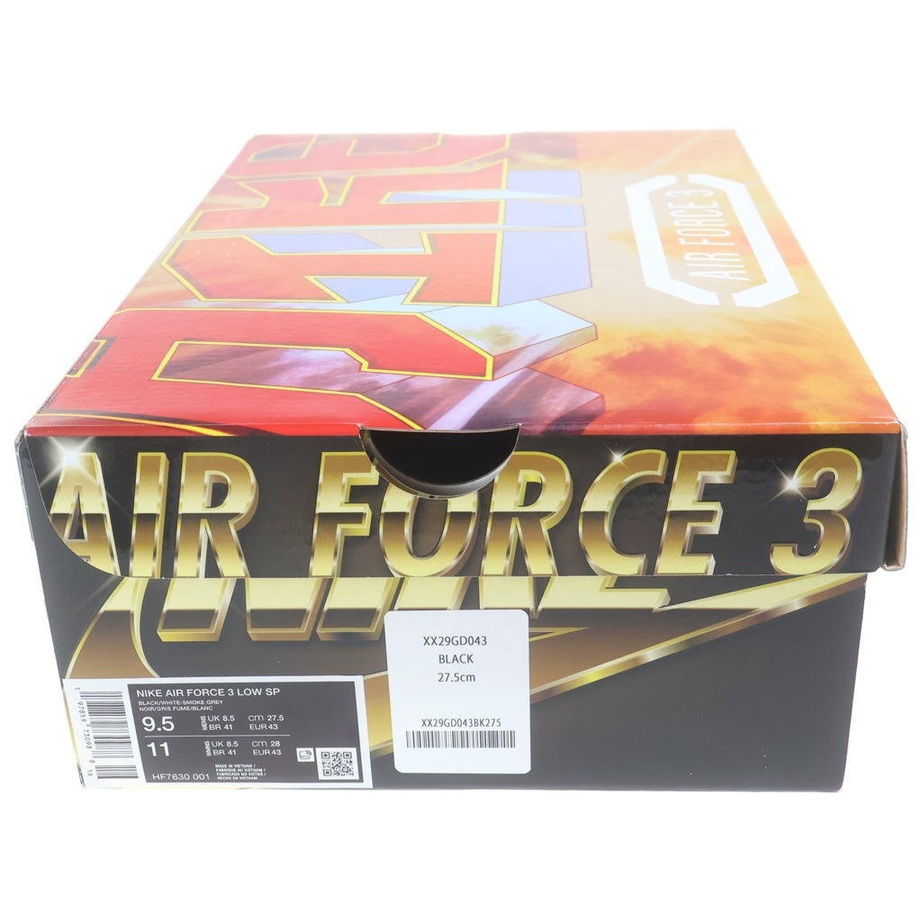 NIKE(ナイキ) ×NIGO AIR FORCE 3 LOW SP ニゴー エアフォース3 ローカットスニーカー ブラック/ホワイト US9.5/27.5cm HF7630-001