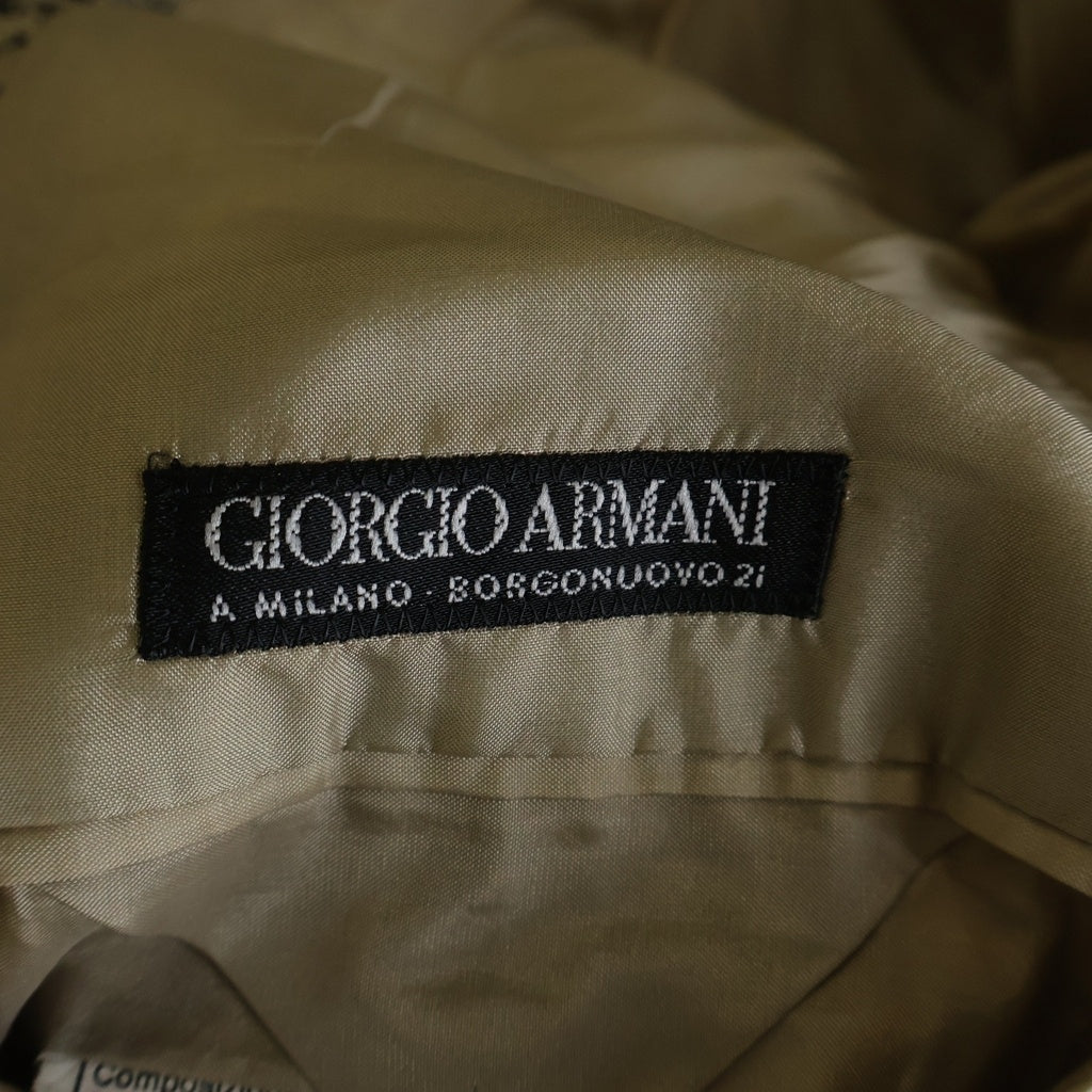GIORGIO ARMANI(ジョルジオアルマーニ) イタリア製 ウール 千鳥格子柄 3B テーラードジャケット ベージュ 751100