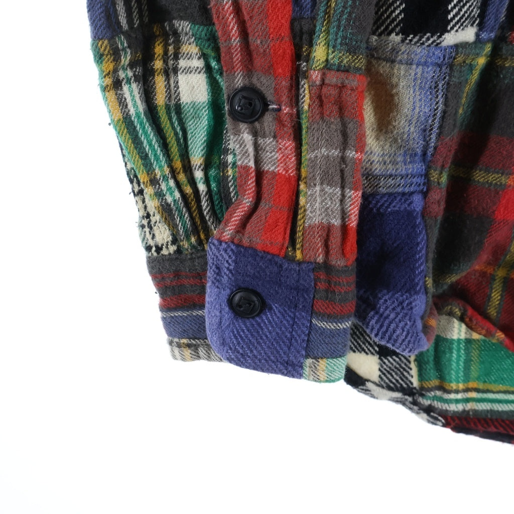 POLO RALPH LAUREN(ポロラルフローレン) コットンフランネル チェック柄 パッチワーク切替 フロントポケットシャツ マルチカラー XS