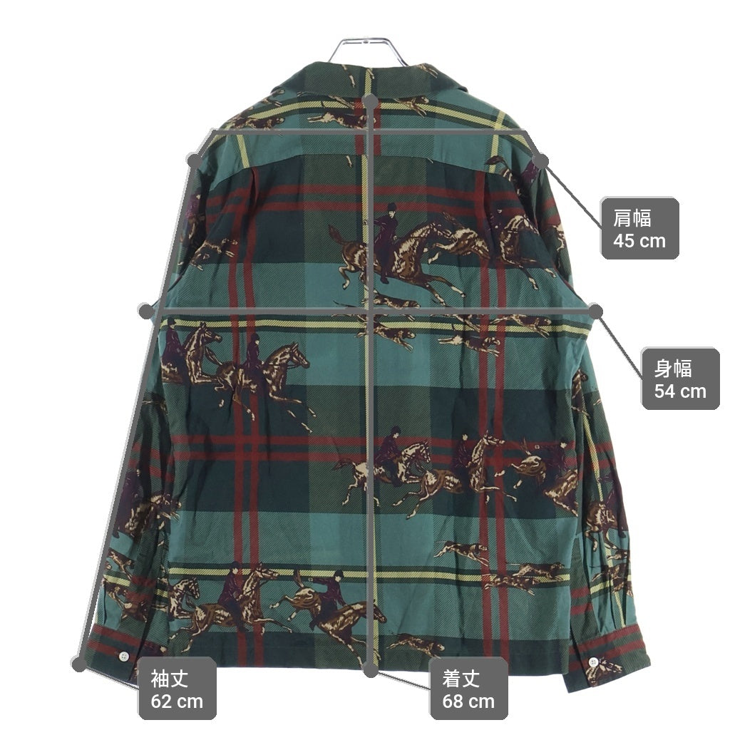 POLO RALPH LAUREN(ポロラルフローレン) CLASSIC FIT EQUESTRIAN PLAID TWILL SHIRT クラシックフィット エクエストリアン プレイド ツイル チェック柄 オープンカラー 長袖シャツ グリーン