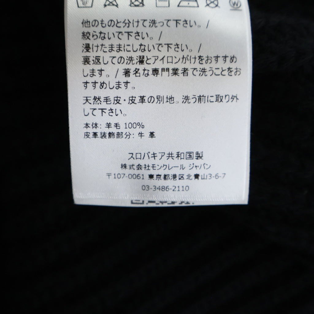 MONCLER(モンクレール) 21AW T-NECK ロゴワッペン Tネックハーフジップニット セーター ブラック G20919A00003