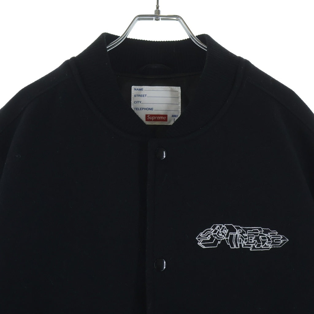 SUPREME(シュプリーム) 19AW Delta Logo Varsity Jacket デルタロゴエンブロイダリー バーシティージャケット ブラック