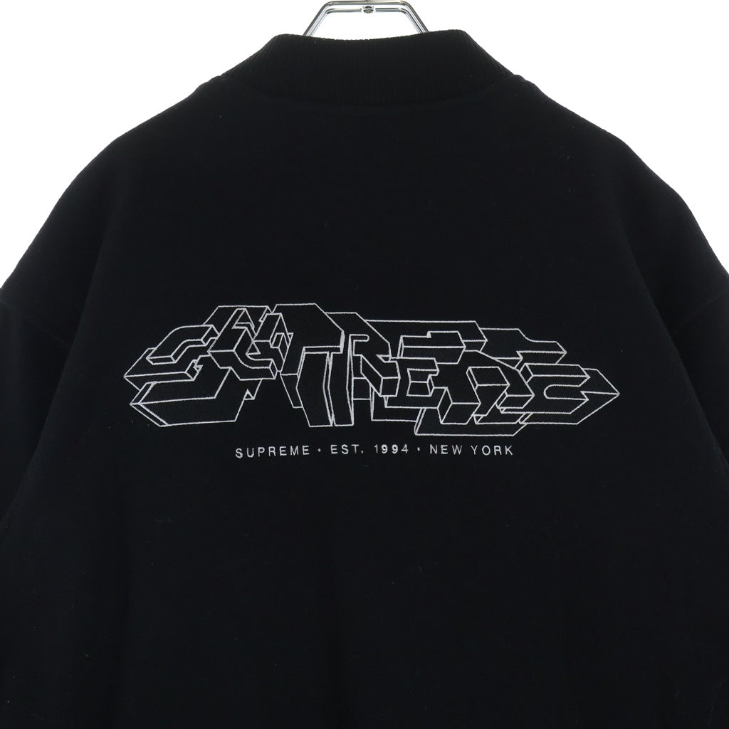SUPREME(シュプリーム) 19AW Delta Logo Varsity Jacket デルタロゴエンブロイダリー バーシティージャケット ブラック