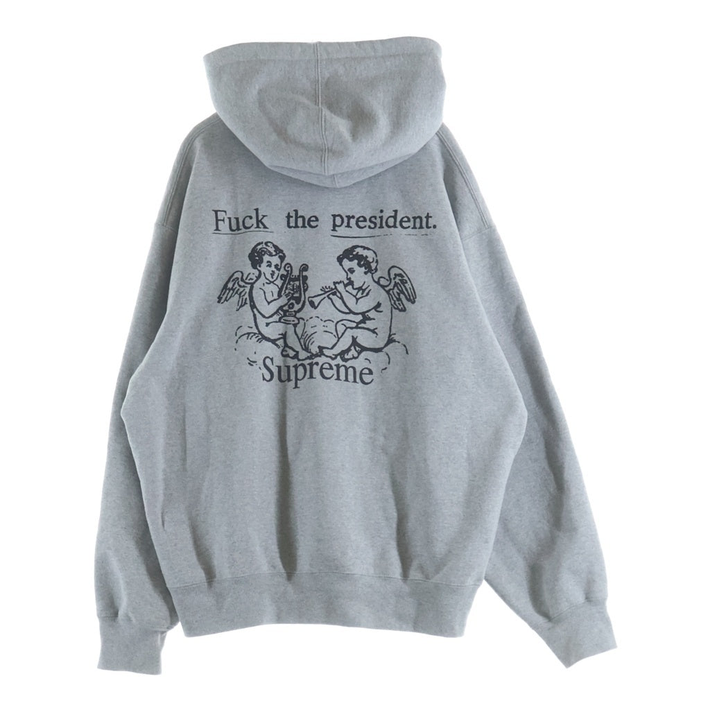 SUPREME(シュプリーム) 25AW President Hooded Sweatshirt プレジデント ロゴプリント フーデッドスウェットシャツ パーカー グレー