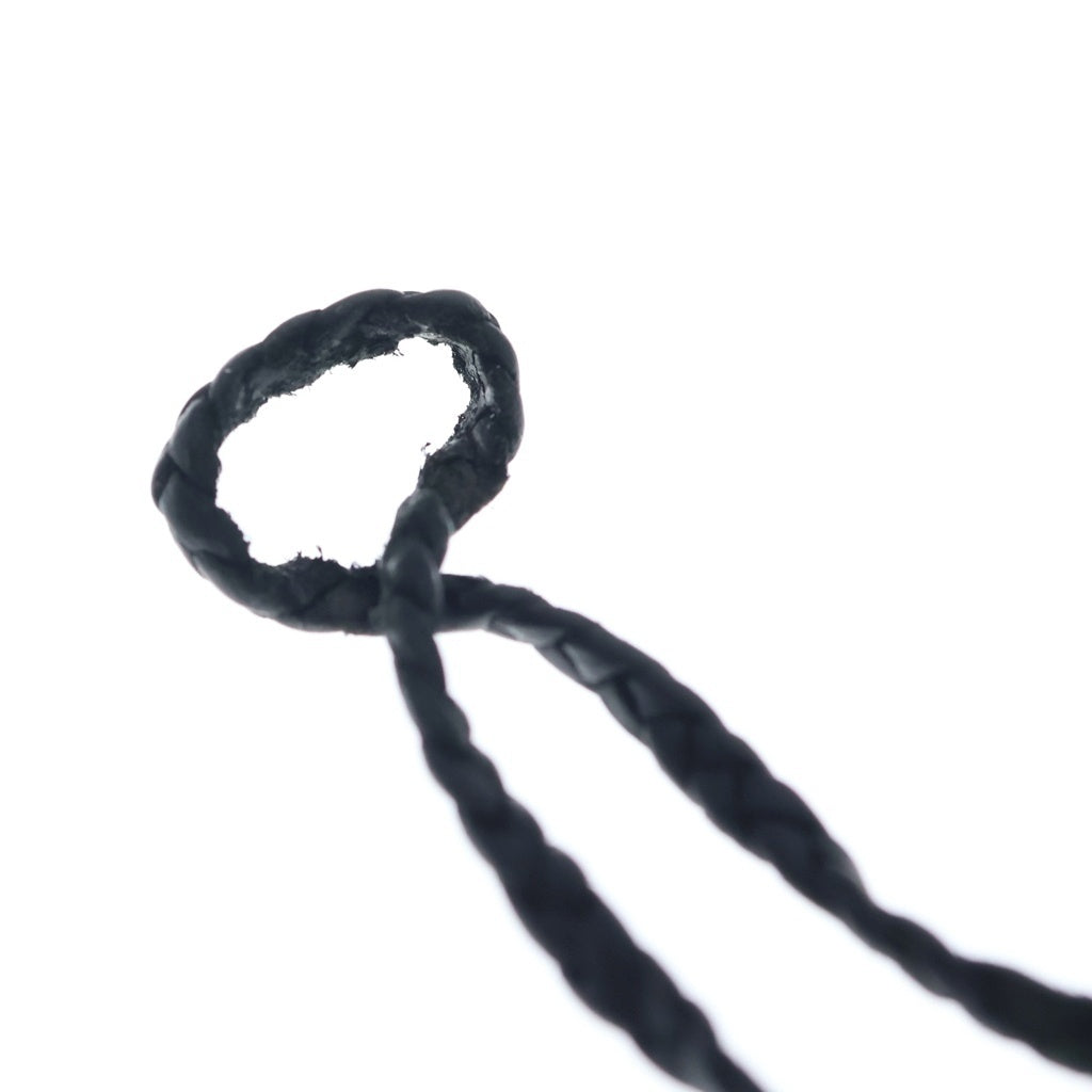CHROME HEARTS(クロムハーツ) LEATHER BRAID SCROLL ネックレス レザーブレイドネックレス ブラック/シルバー BCA377