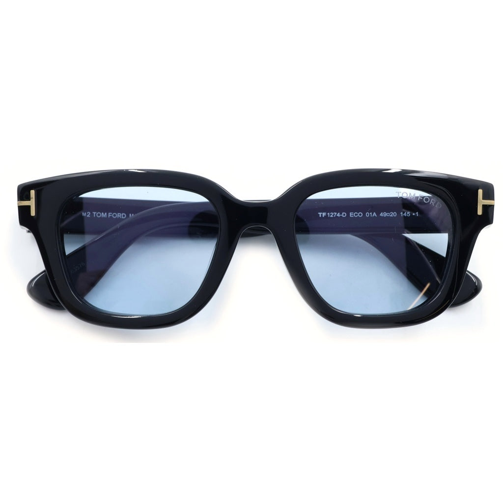 TOM FORD(トムフォード) TF1274-D アジアンフィット ウェリントンフレーム クリア カラーレンズ サングラス メガネ ブラック/ブルー