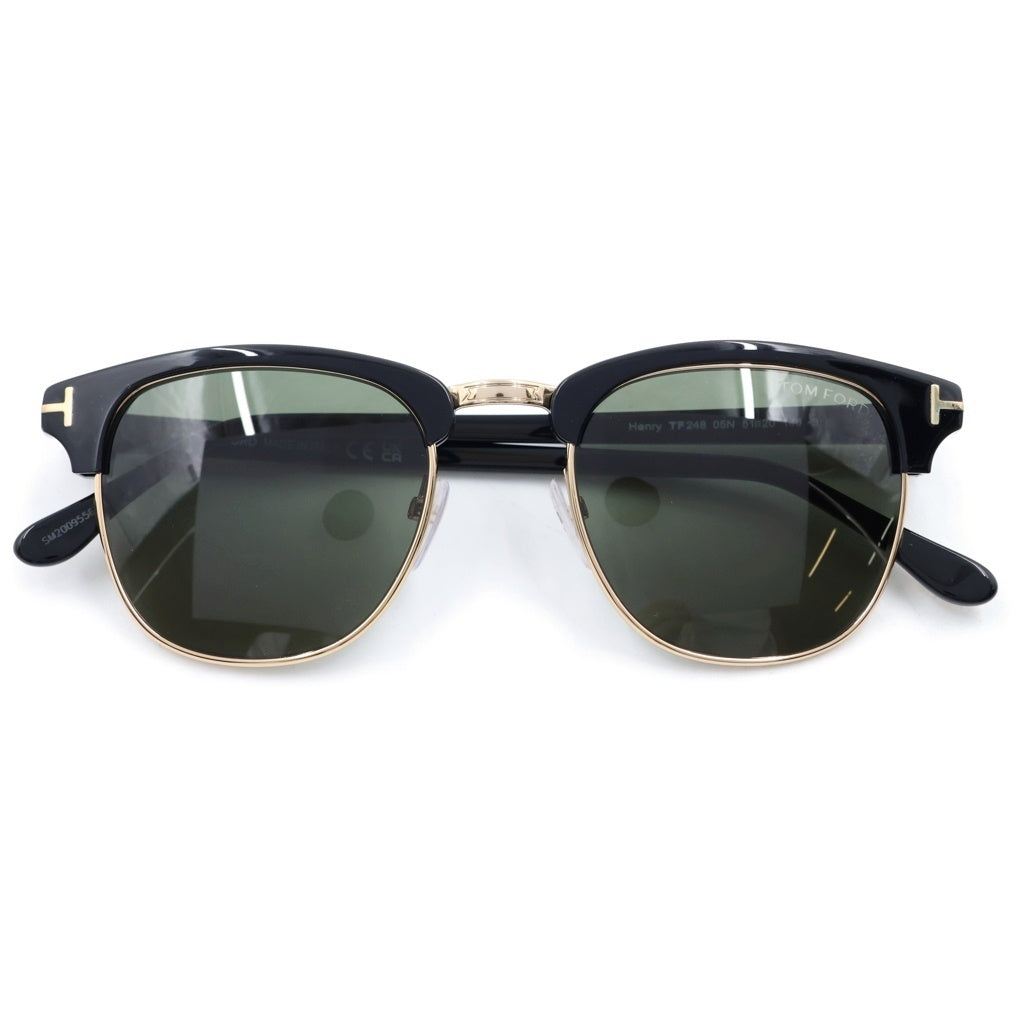 TOM FORD(トムフォード) HENRY サーモントフレーム カラーレンズ サングラス メガネ ブラック/グリーン/ゴールド TF248