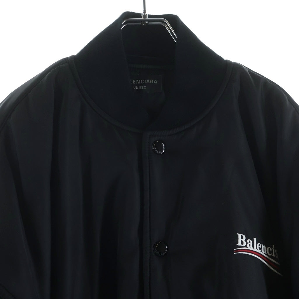 BALENCIAGA(バレンシアガ) 23AW POLITICAL CAMPAIGN VARSITY BOMBER JACKET ポリティカル キャンペーン バーシティ ボンバー ジャケット ブラック WE0-758940