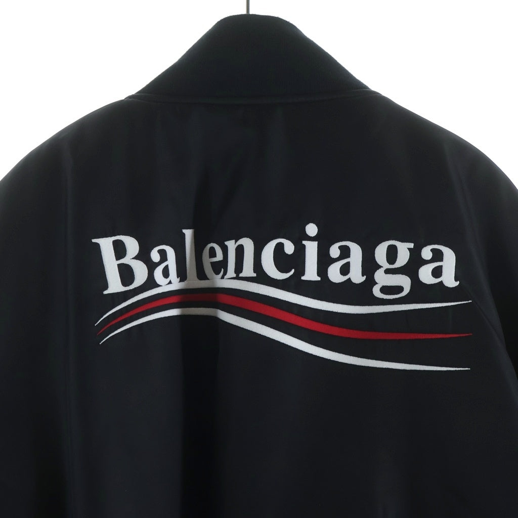 BALENCIAGA(バレンシアガ) 23AW POLITICAL CAMPAIGN VARSITY BOMBER JACKET ポリティカル キャンペーン バーシティ ボンバー ジャケット ブラック WE0-758940