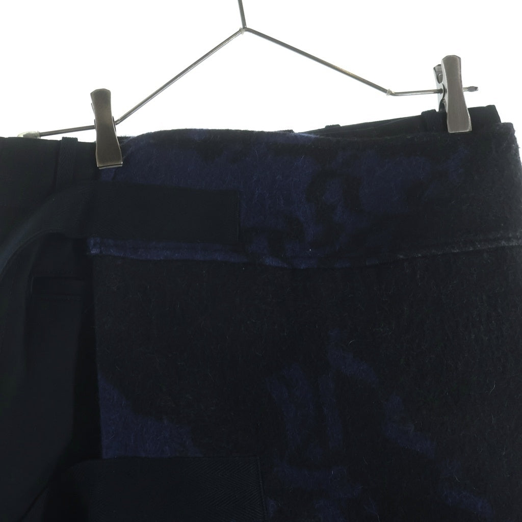 Sacai(サカイ) SAMPLE ウール 総柄 ラップ風スカート キュロット レディース ブルー/ブラック
