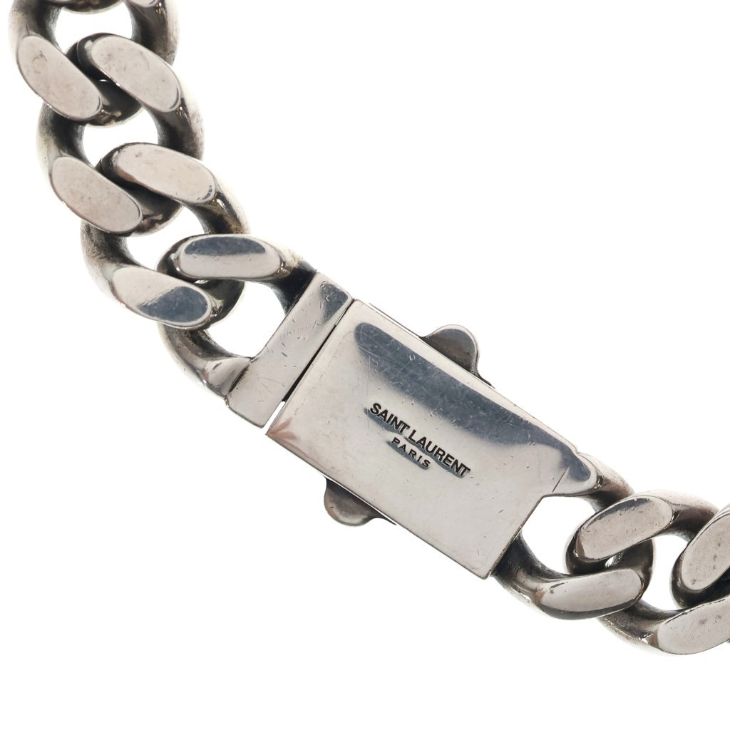 SAINT LAURENT PARIS(サンローランパリ) METAL CURB CHAIN NECKLACE カーブチェーンネックレス チョーカー シルバー 691326