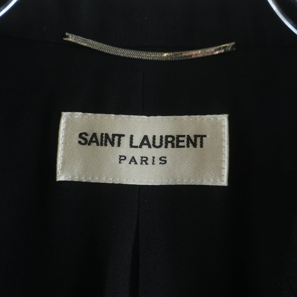 SAINT LAURENT PARIS(サンローランパリ) 19AW ピークドラペル ビジュー シングルブレスト テーラードジャケット ブラック 583325 Y031V
