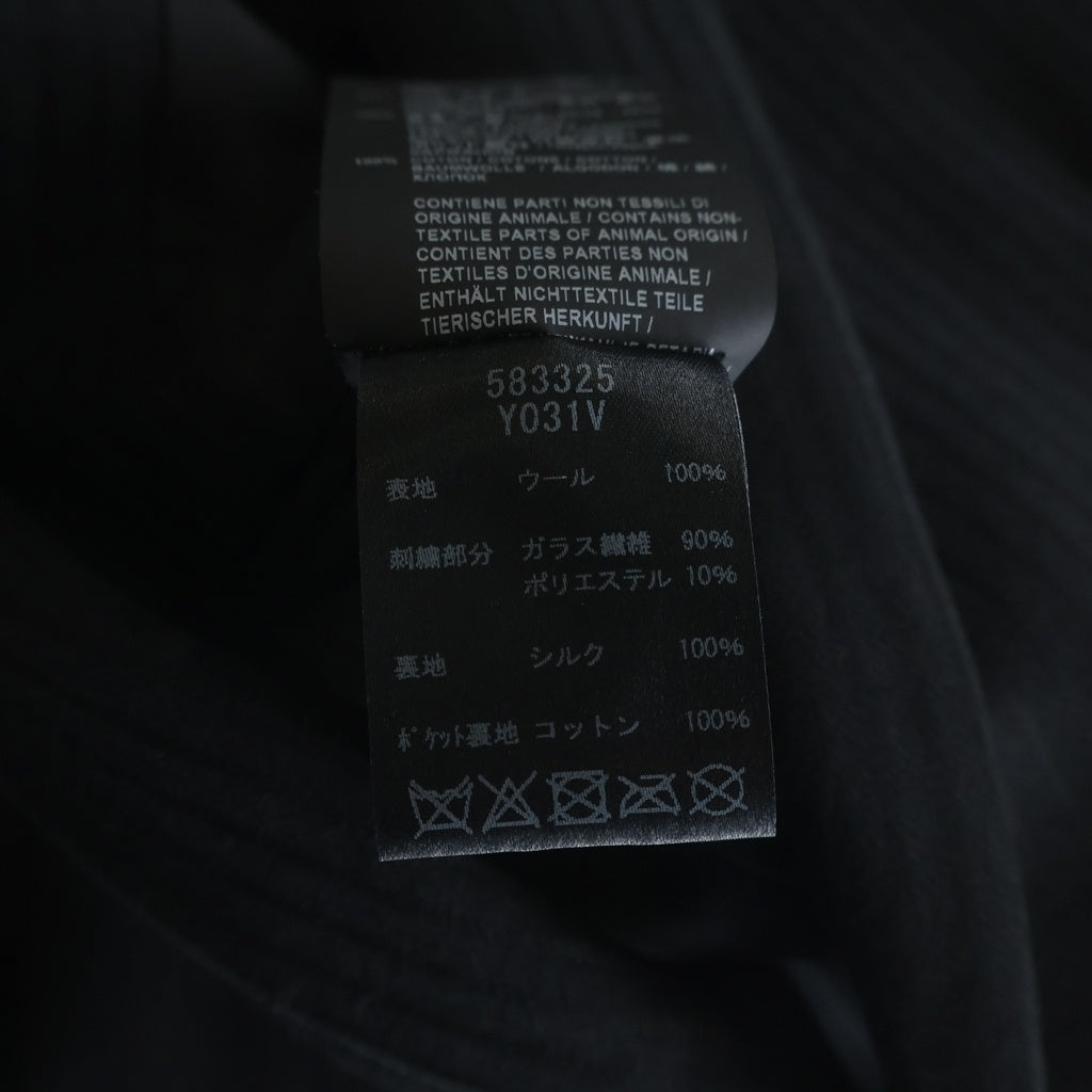 SAINT LAURENT PARIS(サンローランパリ) 19AW ピークドラペル ビジュー シングルブレスト テーラードジャケット ブラック 583325 Y031V