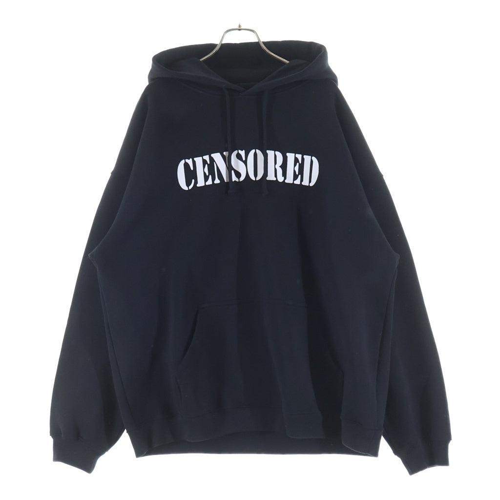 VETEMENTS(ヴェトモン) 21AW CENSORED HOODIE センサーフード プルオーバースウェットパーカー フーディー ブラック UAH21TR583
