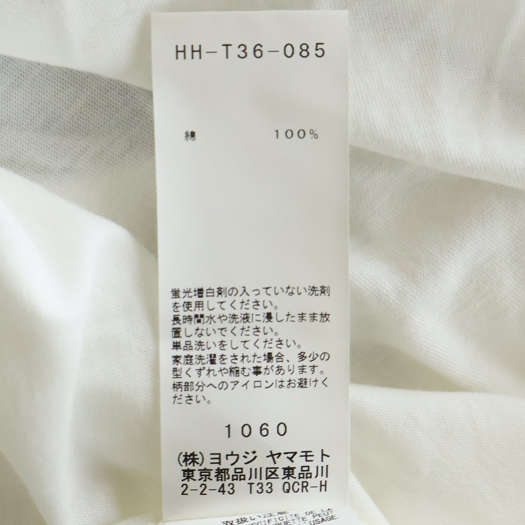 Yohji Yamamoto POUR HOMME(ヨウジヤマモト プールオム) 19SS 英字PT 丸半 クルーネック半袖Tシャツ カットソー ホワイト HH-T36-085