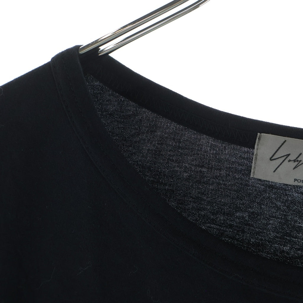 Yohji Yamamoto POUR HOMME(ヨウジヤマモト プールオム) 19SS 英字PT 丸半 クルーネック半袖Tシャツ カットソー ブラック HH-T36-085