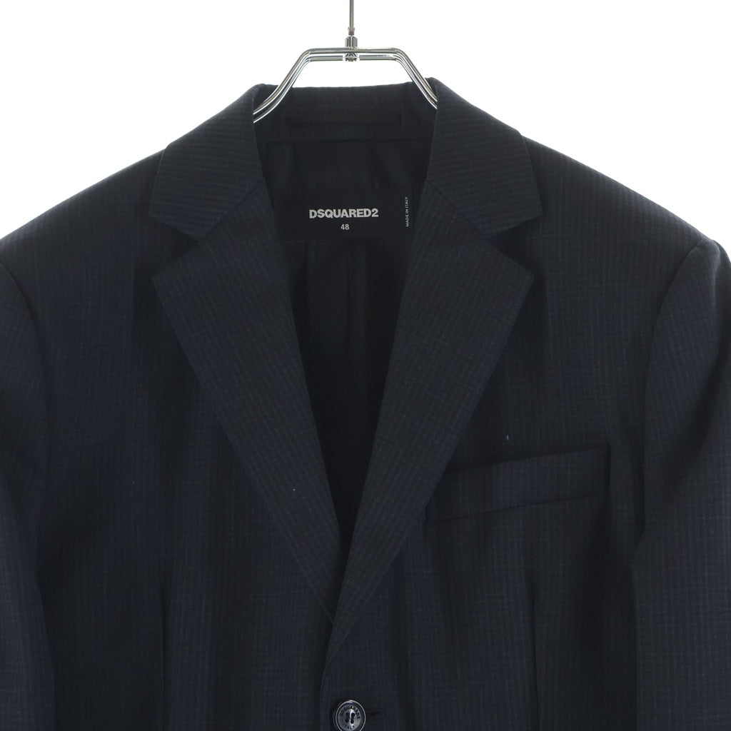 DSQUARED2(ディースクエアード) マイクロチェック 3B シングルテーラードジャケット ブラック S71BN0672