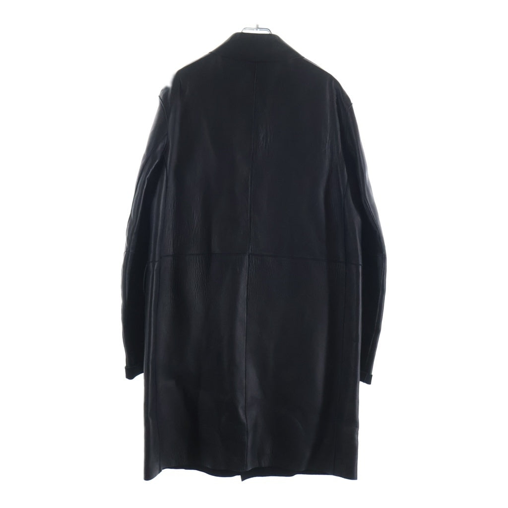 DSQUARED2(ディースクエアード) シープレザー 比翼 ステンカラーコート ブラック S71AA0180
