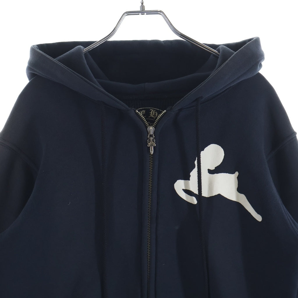 CHROME HEARTS(クロムハーツ) OLD FOTI オールド 裏地サーマル フォティ プリント ダガージップ スウェット ジップアップパーカー ブラック