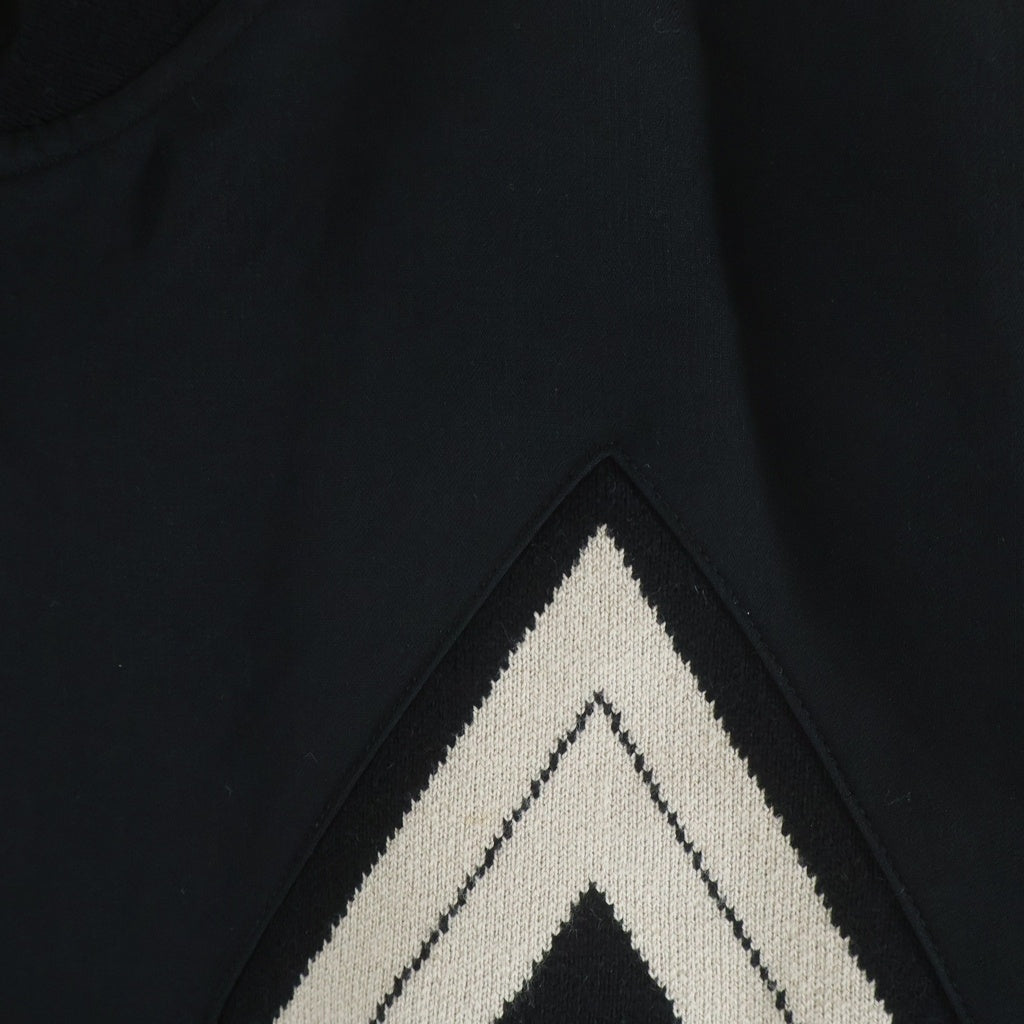 SUPREME(シュプリーム) 18AW Diamond Rayon Bomber ダイヤモンドレーヨンボンバー ニット切替 ジップアップ 中綿リブブルゾン ブラック