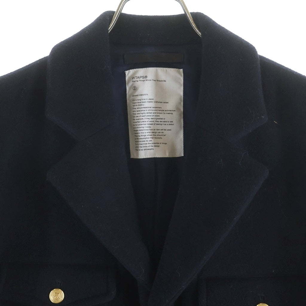 WTAPS(ダブルタップス) 16AW Academy Jacket Wool Mosser ウールモッサ 金ボタンアカデミージャケット ブラック 162GWDT-JKM01