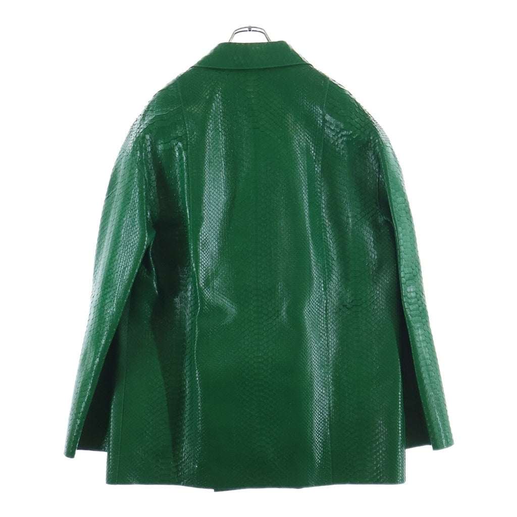 LOEWE(ロエベ) DOUBLE BREASTED JACKET パイソンレザー ダブルブレストコート ジャケット グリーン HSM1Y34L23