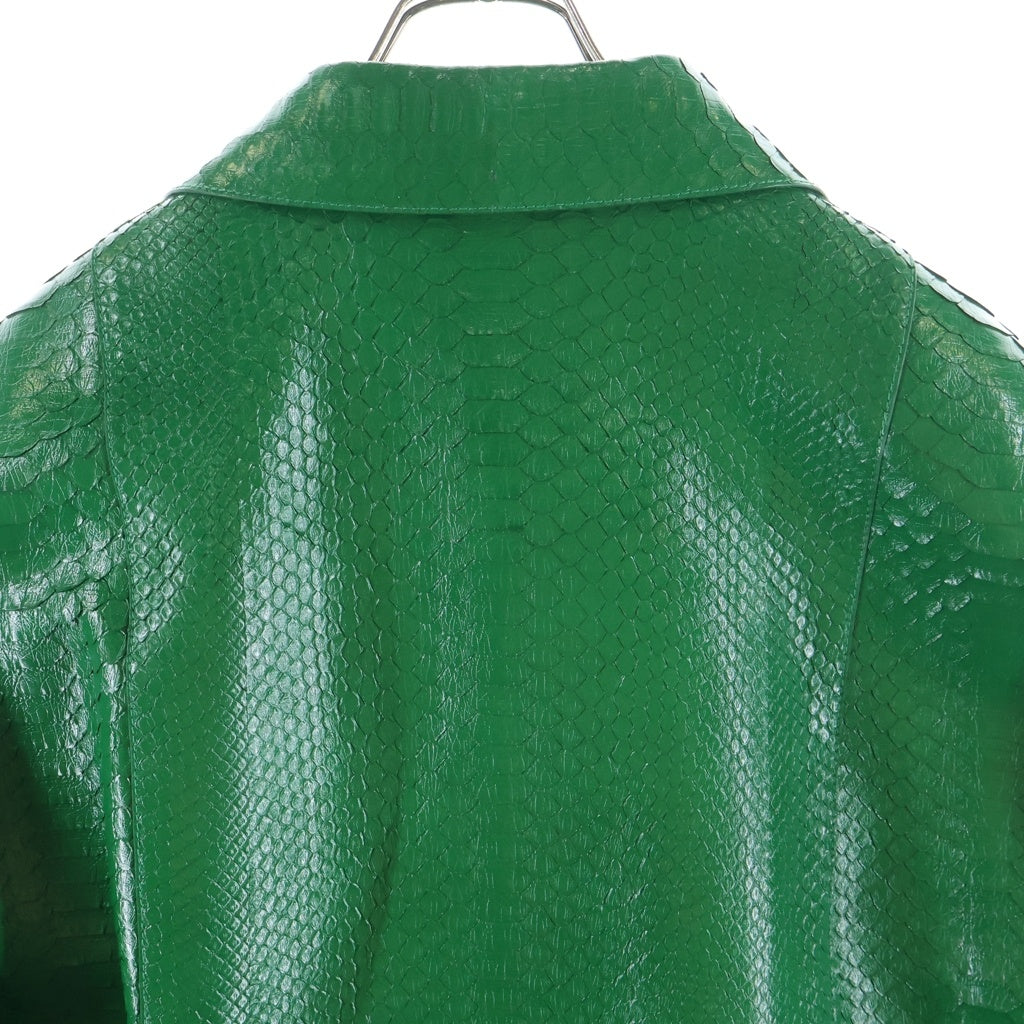 LOEWE(ロエベ) DOUBLE BREASTED JACKET パイソンレザー ダブルブレストコート ジャケット グリーン HSM1Y34L23