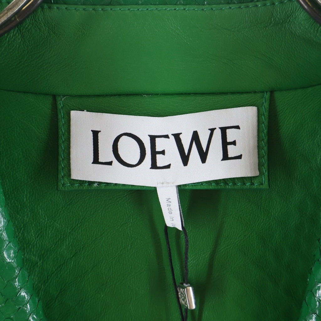 LOEWE(ロエベ) DOUBLE BREASTED JACKET パイソンレザー ダブルブレストコート ジャケット グリーン HSM1Y34L23