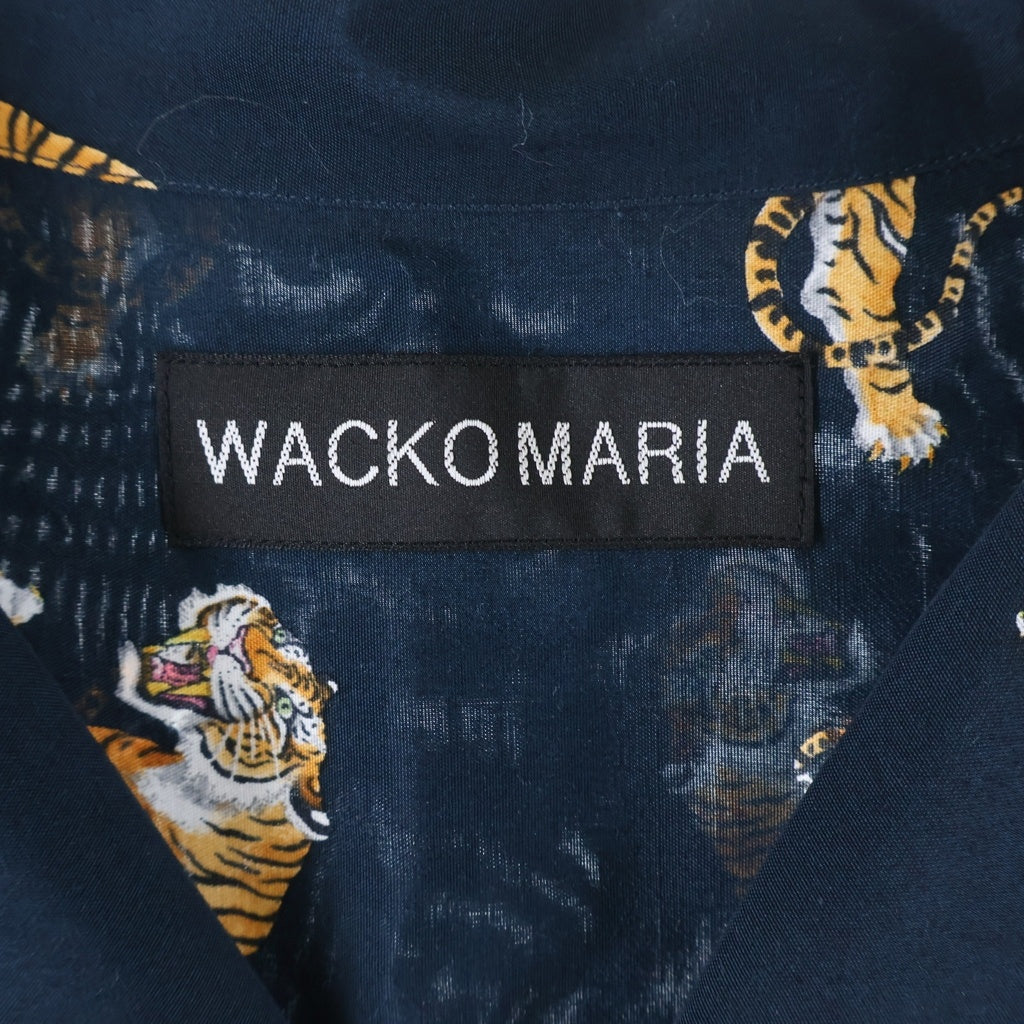 WACKO MARIA(ワコマリア) 26SS ×TIM LEHI HAWAIIAN SHIRT S/S TYPE-2 ティムリーハイ タイガープリント 半袖 ハワイアンシャツ ネイビー 26SS-WMS-HI04