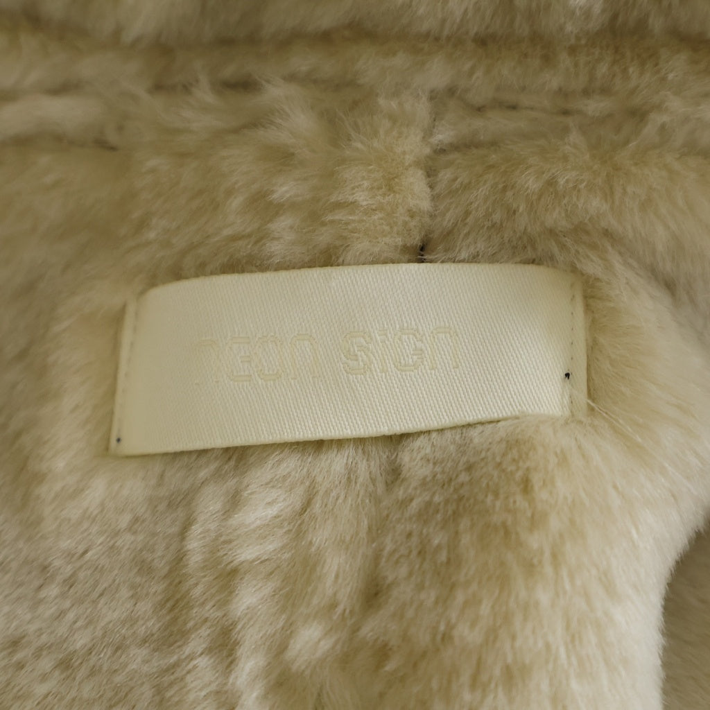 NEON SIGN(ネオンサイン) B-6 FLIGHT JACKET スエード ムートン フライトジャケット ブラック/ベージュ 0732
